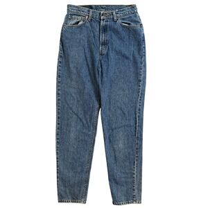 Levis 521 Vintage High Waisted Tapered Leg Jeans Medium Wash Blue 12 M USA‎ Made